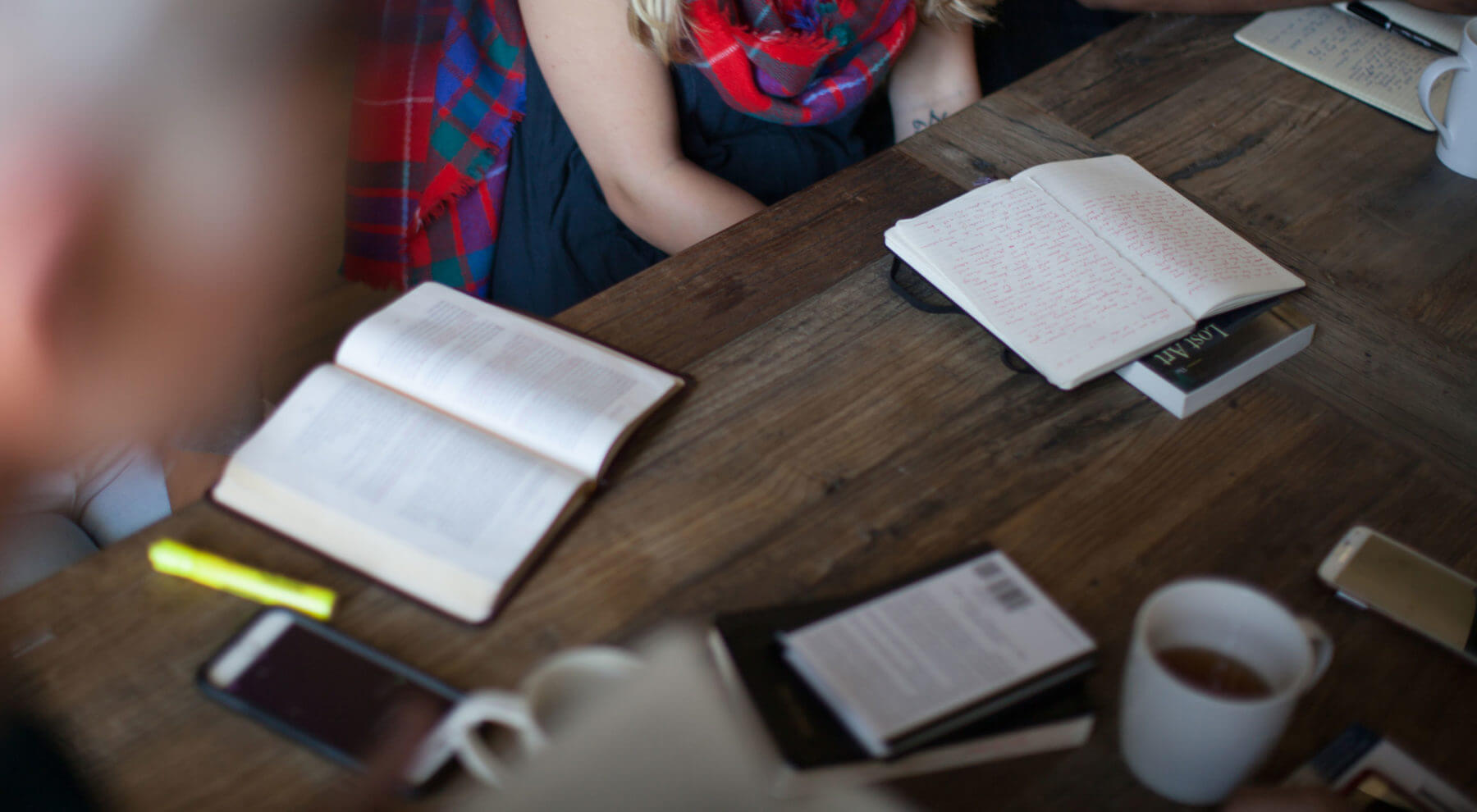 Reading the Bible in small group at Pinelake Church